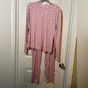 🦋 NWOT Roxy Pink Logo Pajama Set size xlarge